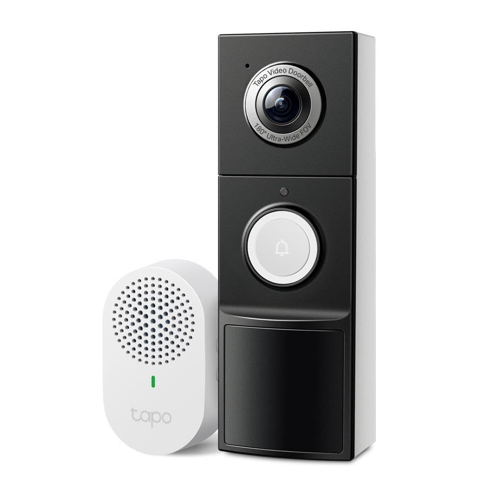 Campainha Inteligente TP-LINK Tapo D235 Kit com Câmara 5MP FOV 180º Bateria até 360 Dias e Áudio Bidirecional