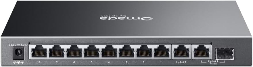 Switch TP-Link Omada ES210GP V1 10 Portas Gigabit (8 PoE+ 123W) 1 SFP Combo Gerido Desktop/Parede - Imagem 2