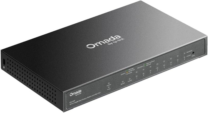 Switch TP-Link Omada ES210GP V1 10 Portas Gigabit (8 PoE+ 123W) 1 SFP Combo Gerido Desktop/Parede - Imagem 4