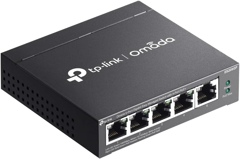 Switch Administrável TP-Link Omada ES205GP V1 5 Portas Gigabit com 4 Portas PoE+ 65W - Imagem 4