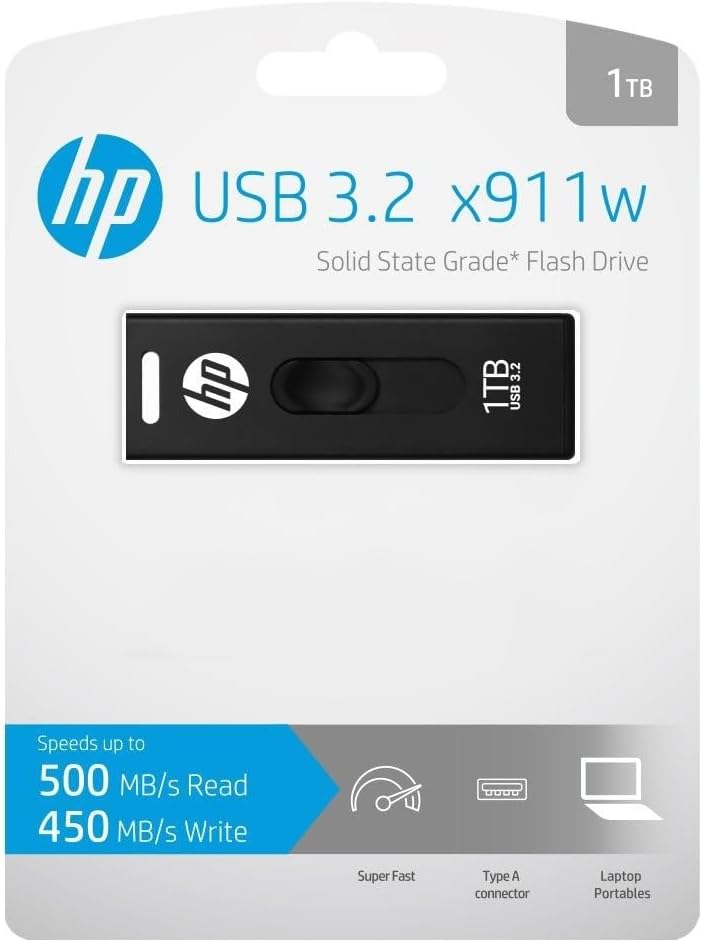 HP x911w - Drive flash USB - 1 TB - USB 3.2 Gen 1 - preto - Imagem 3
