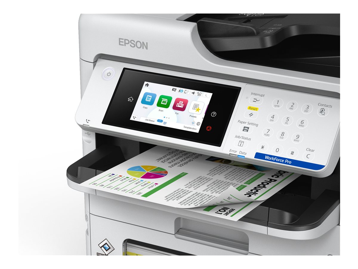 Epson WorkForce Pro EM-C800RDWF - Impressora multi-funções - a cores - jacto de tinta - A4 (210 x 297 mm) (original) - A4/Legal (media) - até 25 ppm (impressão) - 330 folhas - 33.6 Kbps - USB 2.0, Gigabit LAN, Wi-Fi(ac) - Imagem 6