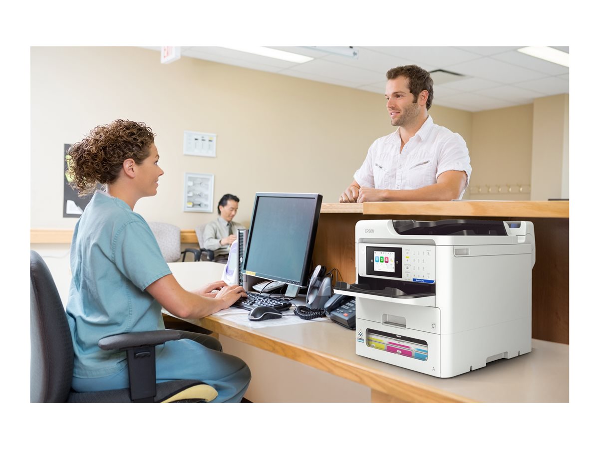 Epson WorkForce Pro EM-C800RDWF - Impressora multi-funções - a cores - jacto de tinta - A4 (210 x 297 mm) (original) - A4/Legal (media) - até 25 ppm (impressão) - 330 folhas - 33.6 Kbps - USB 2.0, Gigabit LAN, Wi-Fi(ac) - Imagem 13