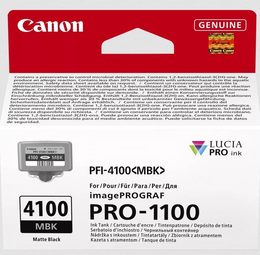 Tanque de Tinta Canon PFI-4100 MBK Preto Opaco 80ml Original