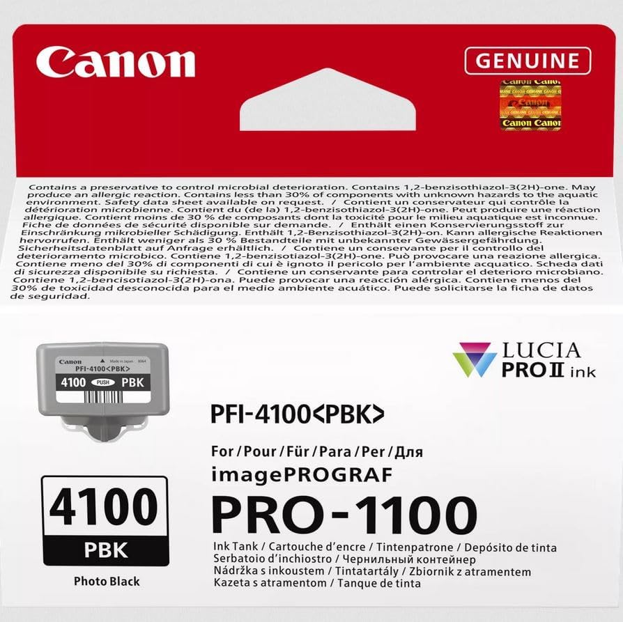 Canon PFI-4100 PBK - 80 ml - preto foto - original - caixa pendurada - tanque de tinta - para imagePROGRAF PRO-1100