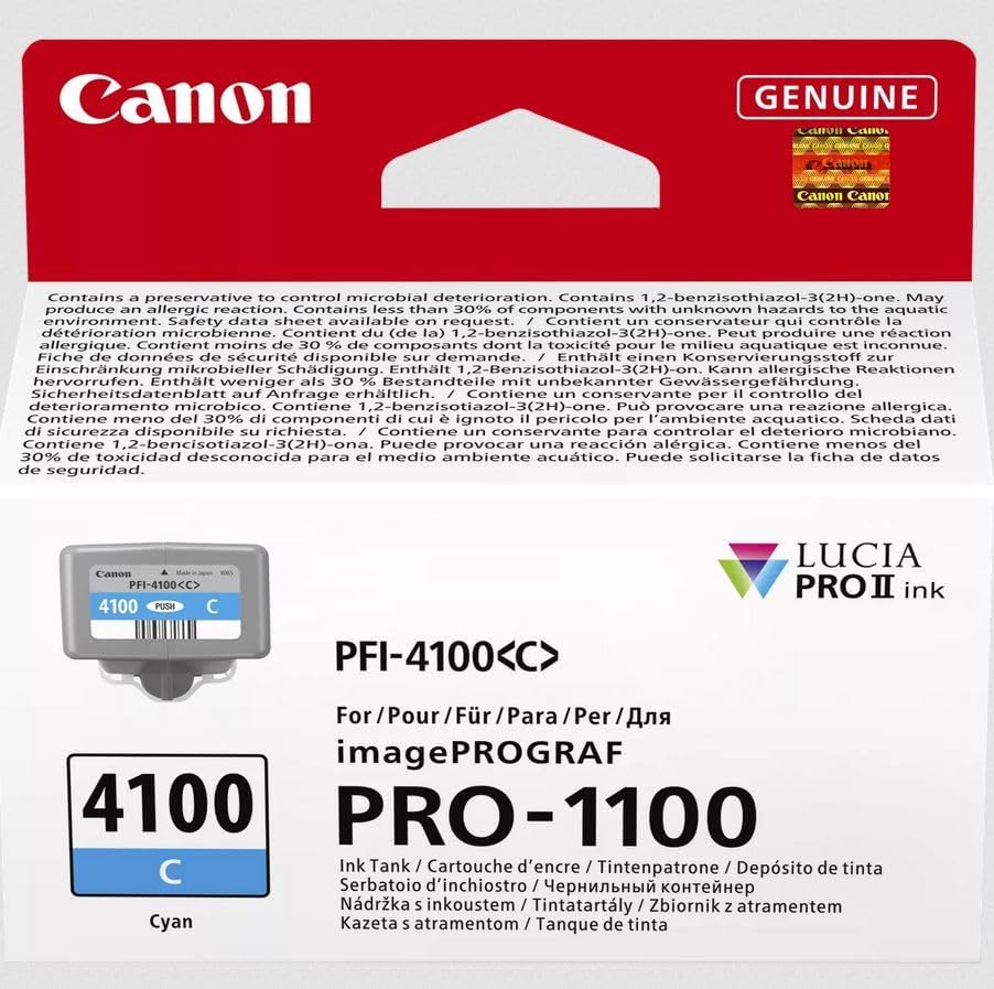 Canon PFI-4100 C - 80 ml - azul cyan - original - caixa pendurada - tanque de tinta - para imagePROGRAF PRO-1100