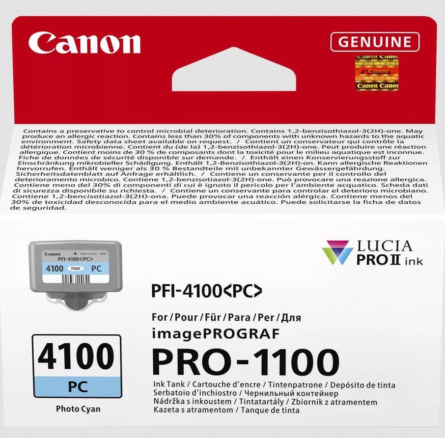 Canon PFI-4100 PC - 80 ml - ciano de foto - original - caixa pendurada - tanque de tinta - para imagePROGRAF PRO-1100