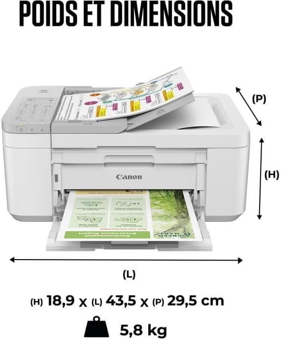 Impressora Multifunções Canon PIXMA TR4756i Jato de Tinta a Cores A4/Legal 120 Folhas 8.8 ipm USB Wi-Fi Branco - Imagem 6