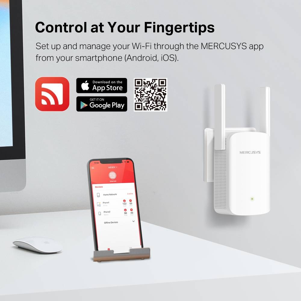 Mercusys ME60X V1 - Extensão de alcance de Wi-Fi - 1GbE - Wi-Fi 6 - 2.4 GHz, 5 GHz - na parede - Imagem 7