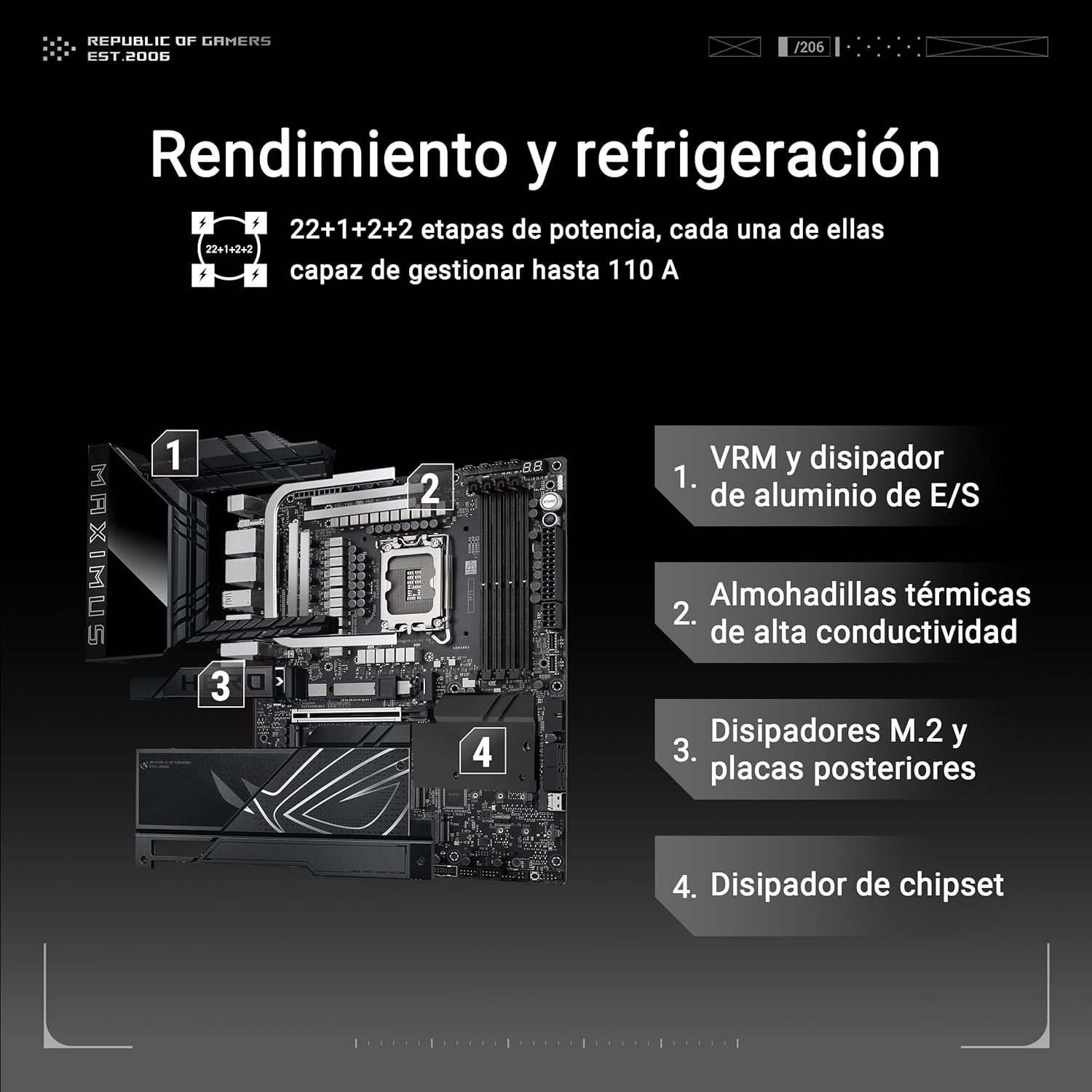 Motherboard ASUS ROG MAXIMUS Z890 HERO Socket LGA1851 ATX DDR5 Wi-Fi 7 USB4 Bluetooth 5GbE 8-Canais Audio - Imagem 4