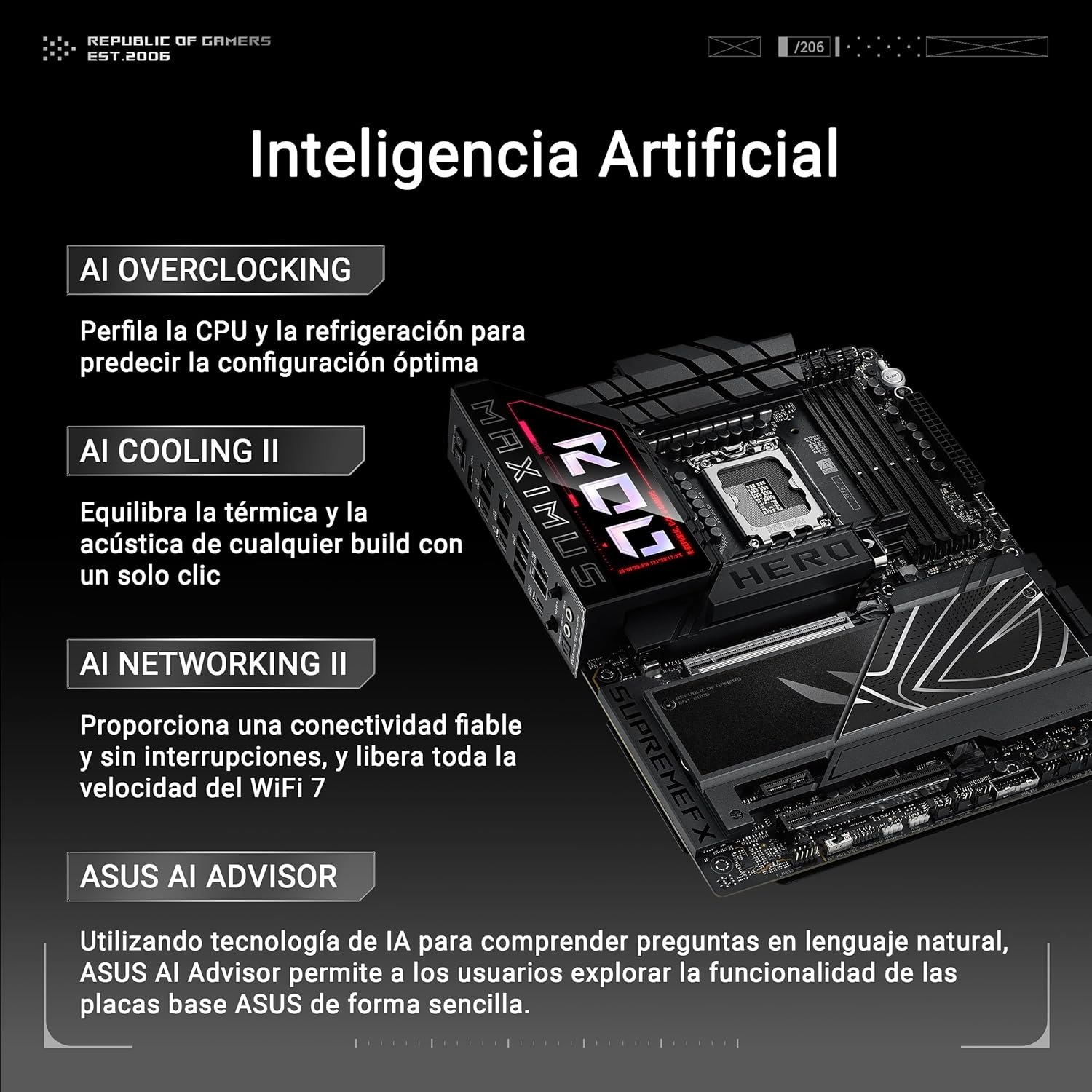 Motherboard ASUS ROG MAXIMUS Z890 HERO Socket LGA1851 ATX DDR5 Wi-Fi 7 USB4 Bluetooth 5GbE 8-Canais Audio - Imagem 3