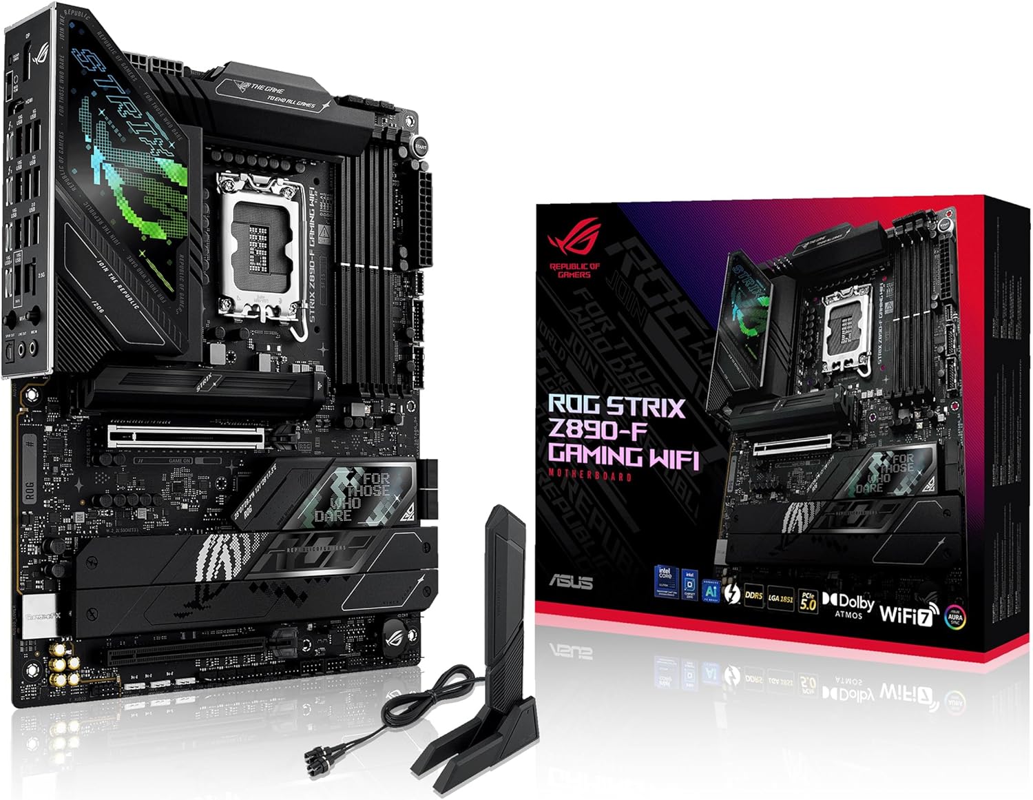 Motherboard ASUS ROG STRIX Z890-F GAMING WIFI Socket LGA1851 Chipset Z890 DDR5 ATX Wi-Fi 7 Bluetooth USB4