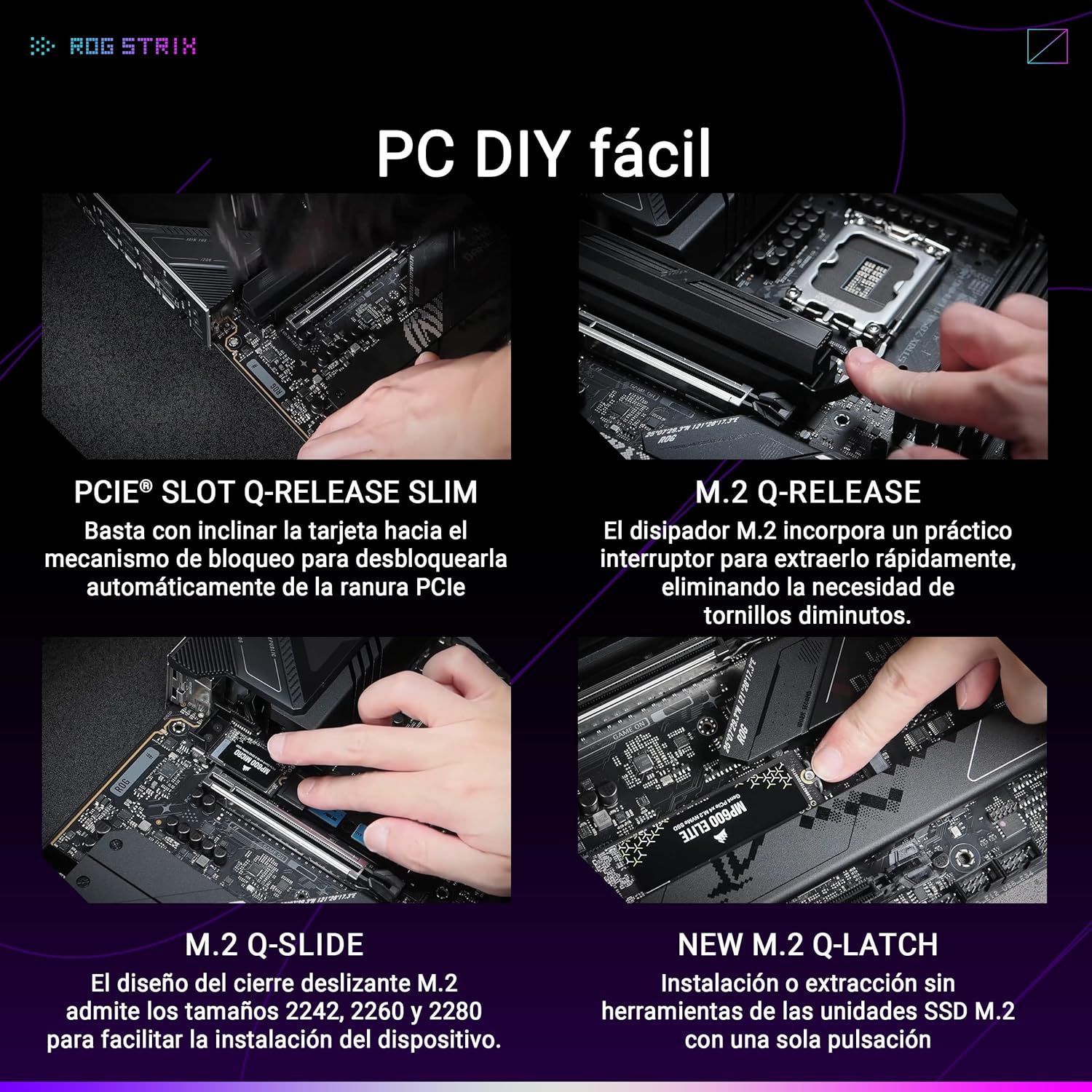 Motherboard ASUS ROG STRIX Z890-F GAMING WIFI Socket LGA1851 Chipset Z890 DDR5 ATX Wi-Fi 7 Bluetooth USB4 - Imagem 6