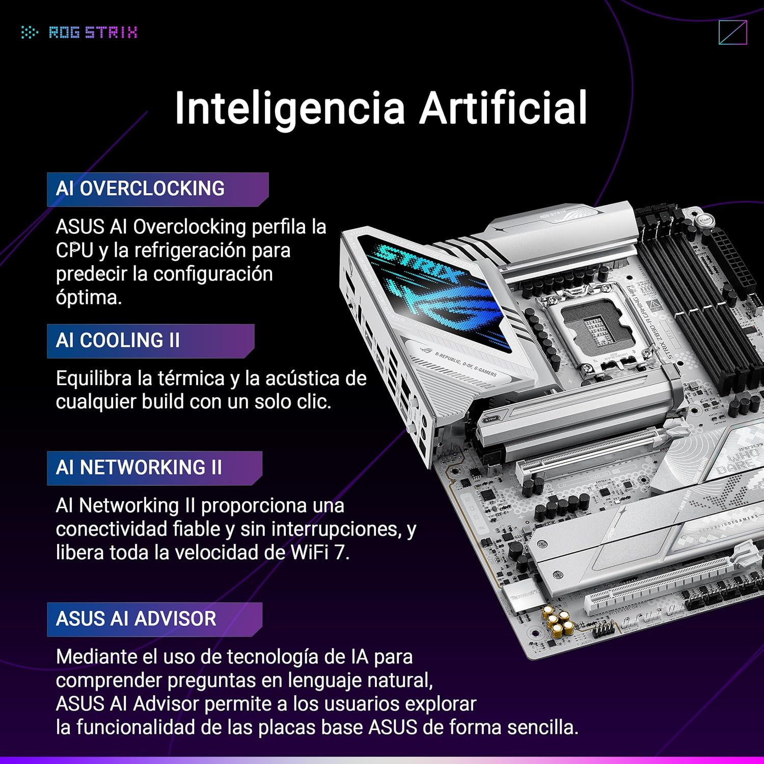Motherboard ASUS ROG STRIX Z890-A GAMING WIFI Socket LGA1851 Intel Z890 DDR5 Wi-Fi 7 USB4 ATX - Imagem 3