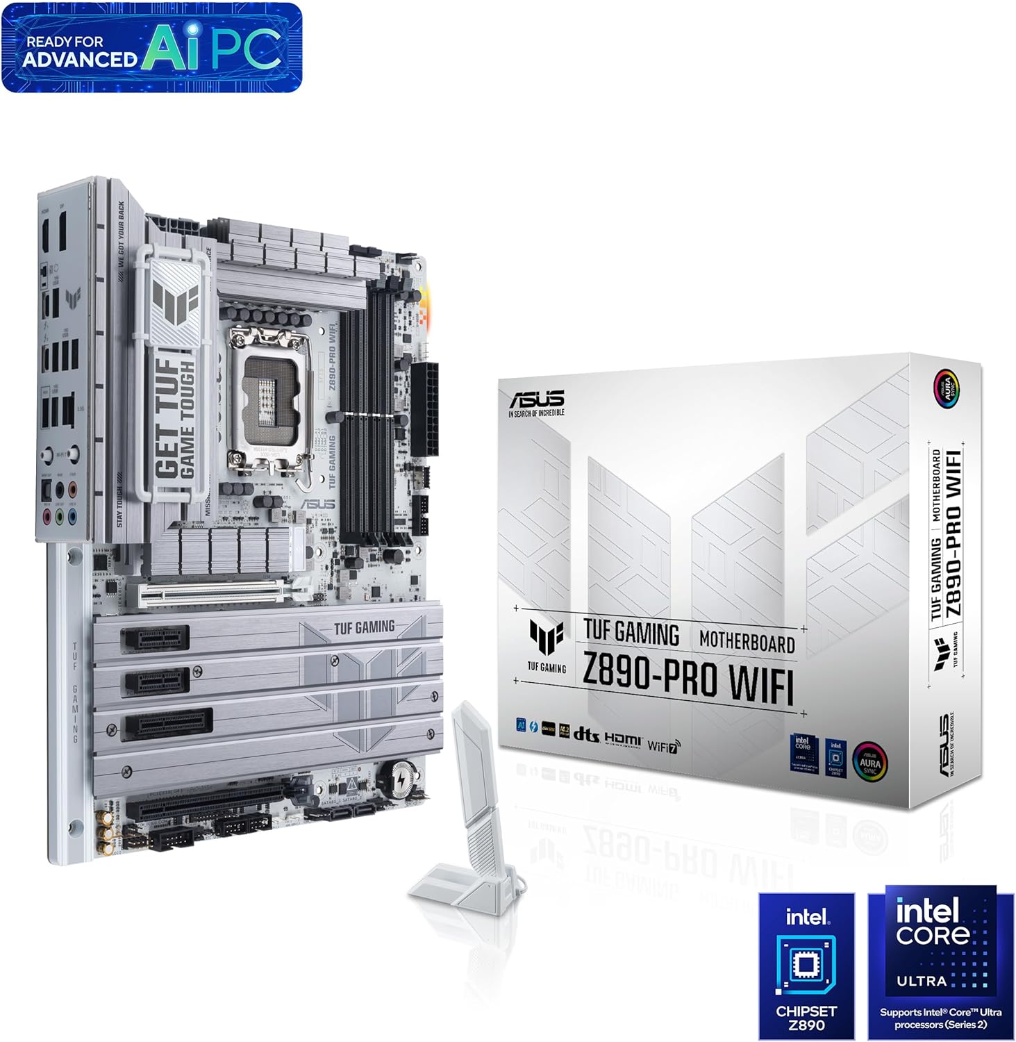 Motherboard ASUS TUF Gaming Z890-PRO WIFI Socket LGA1851 Chipset Z890 DDR5 ATX Wi-Fi 7 Bluetooth USB4 - Imagem 2
