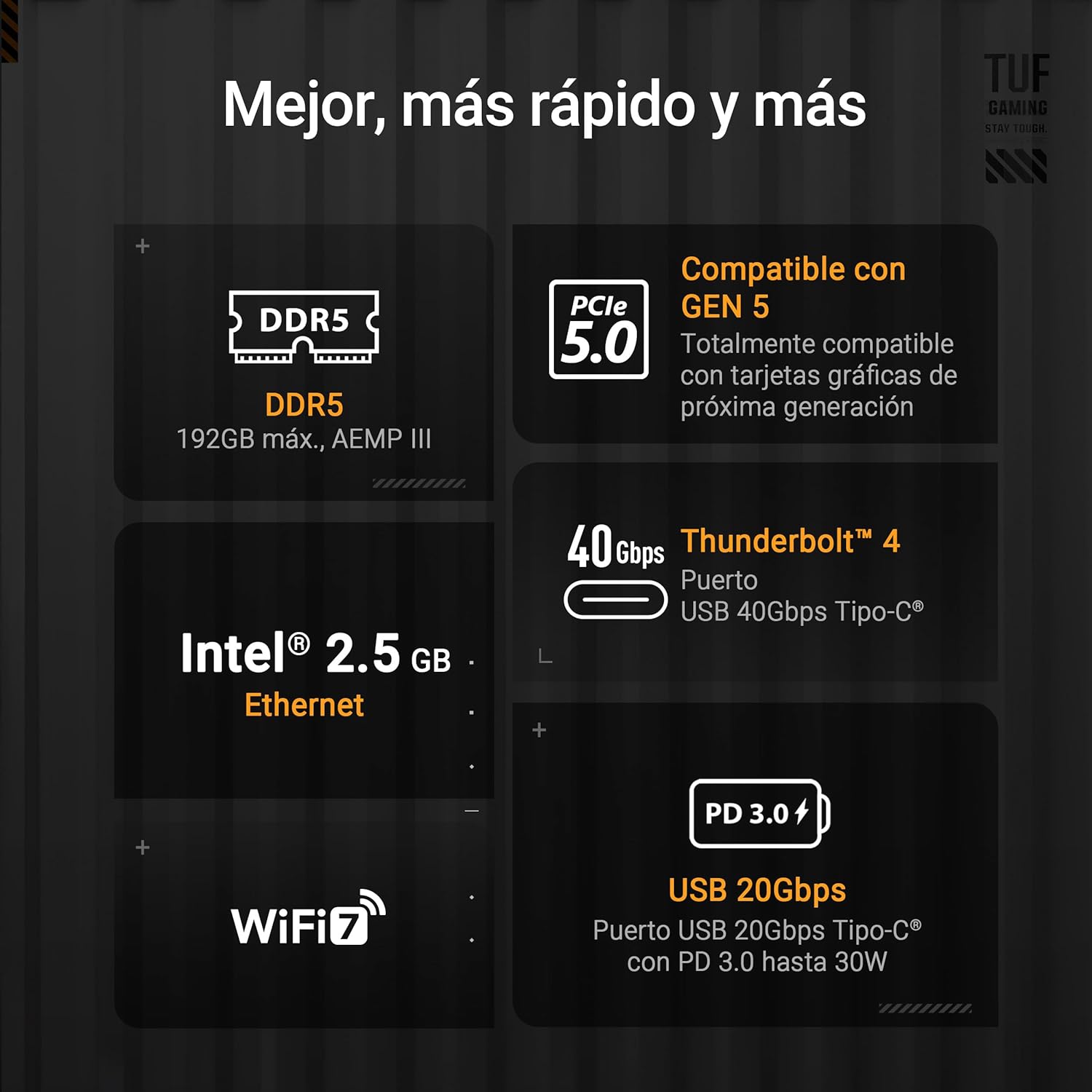 Motherboard ASUS TUF Gaming Z890-PRO WIFI Socket LGA1851 Chipset Z890 DDR5 ATX Wi-Fi 7 Bluetooth USB4 - Imagem 6