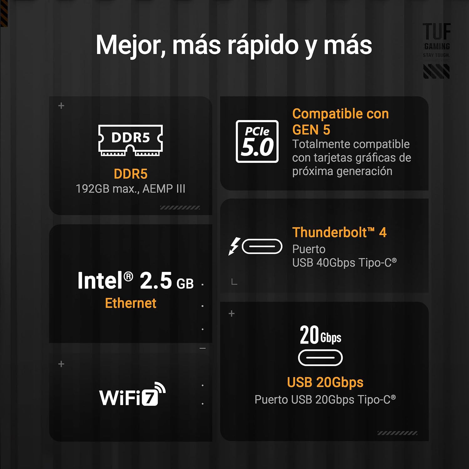 Motherboard ASUS TUF GAMING Z890-PLUS WIFI LGA1851 Chipset Z890 ATX DDR5 Wi-Fi 7 USB4 2.5G LAN Bluetooth - Imagem 6