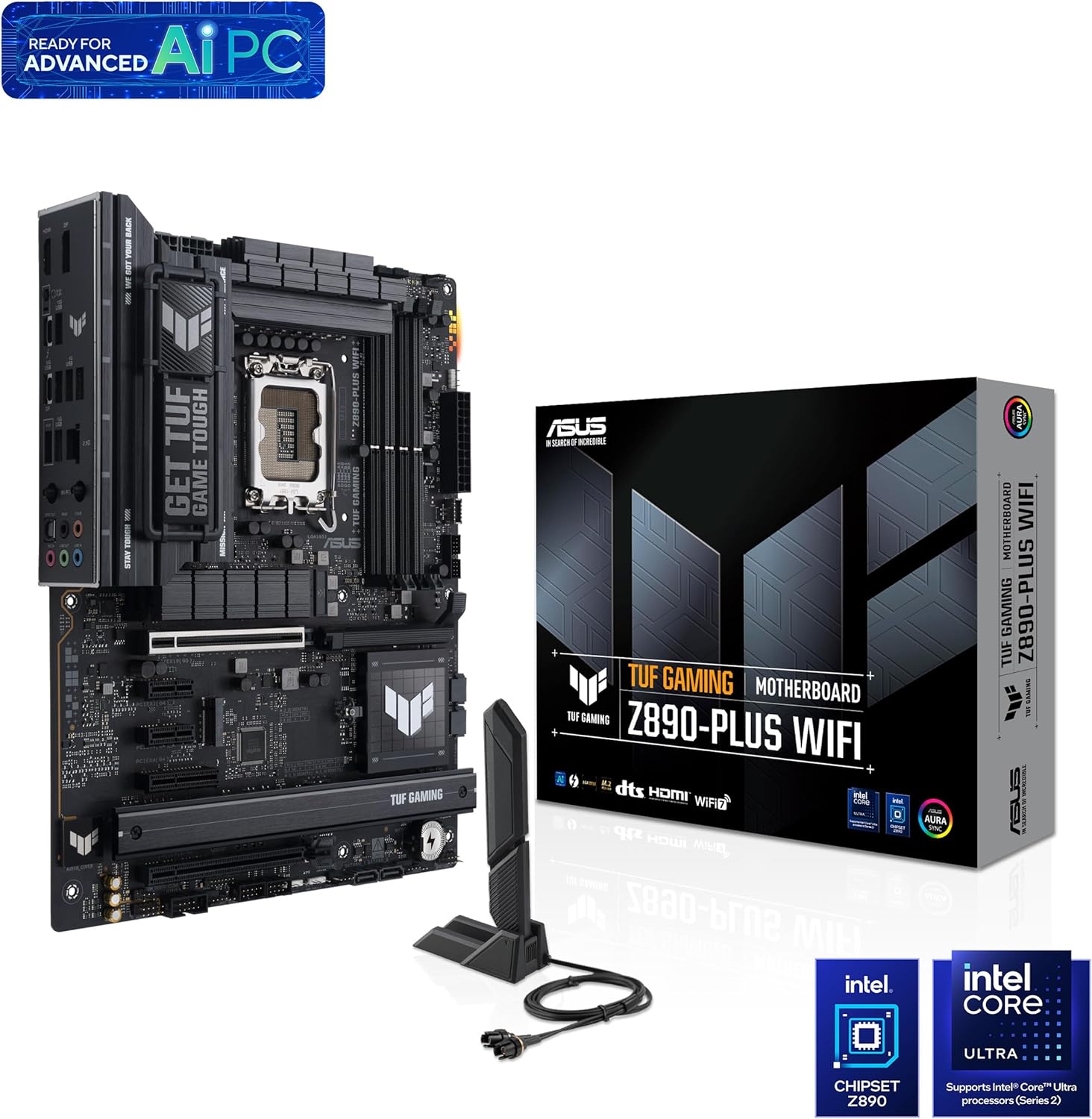 Motherboard ASUS TUF GAMING Z890-PLUS WIFI LGA1851 Chipset Z890 ATX DDR5 Wi-Fi 7 USB4 2.5G LAN Bluetooth - Imagem 2