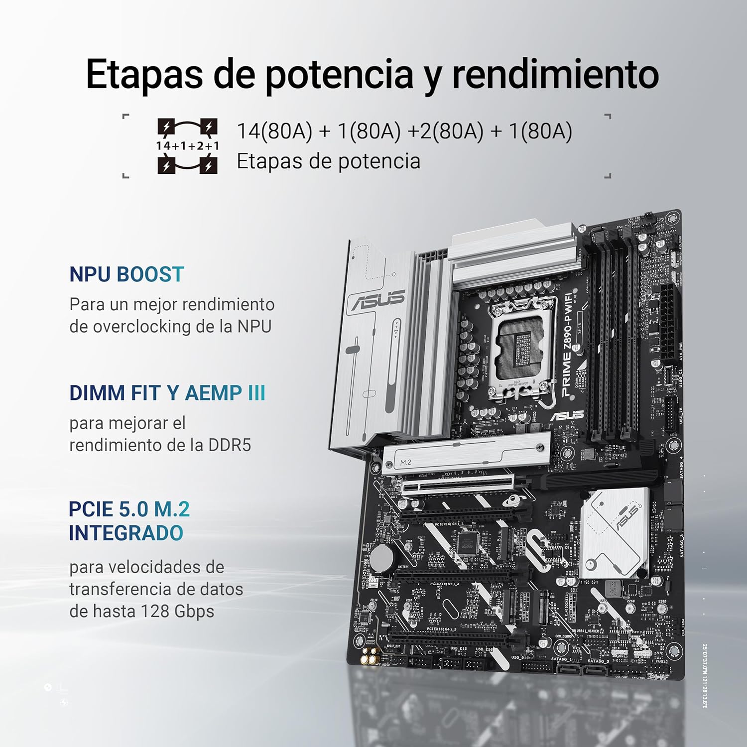 Motherboard ASUS Prime Z890-P WIFI LGA1851 ATX Intel Z890 DDR5 Wi-Fi 7 Bluetooth 2.5Gb LAN USB4 - Imagem 4