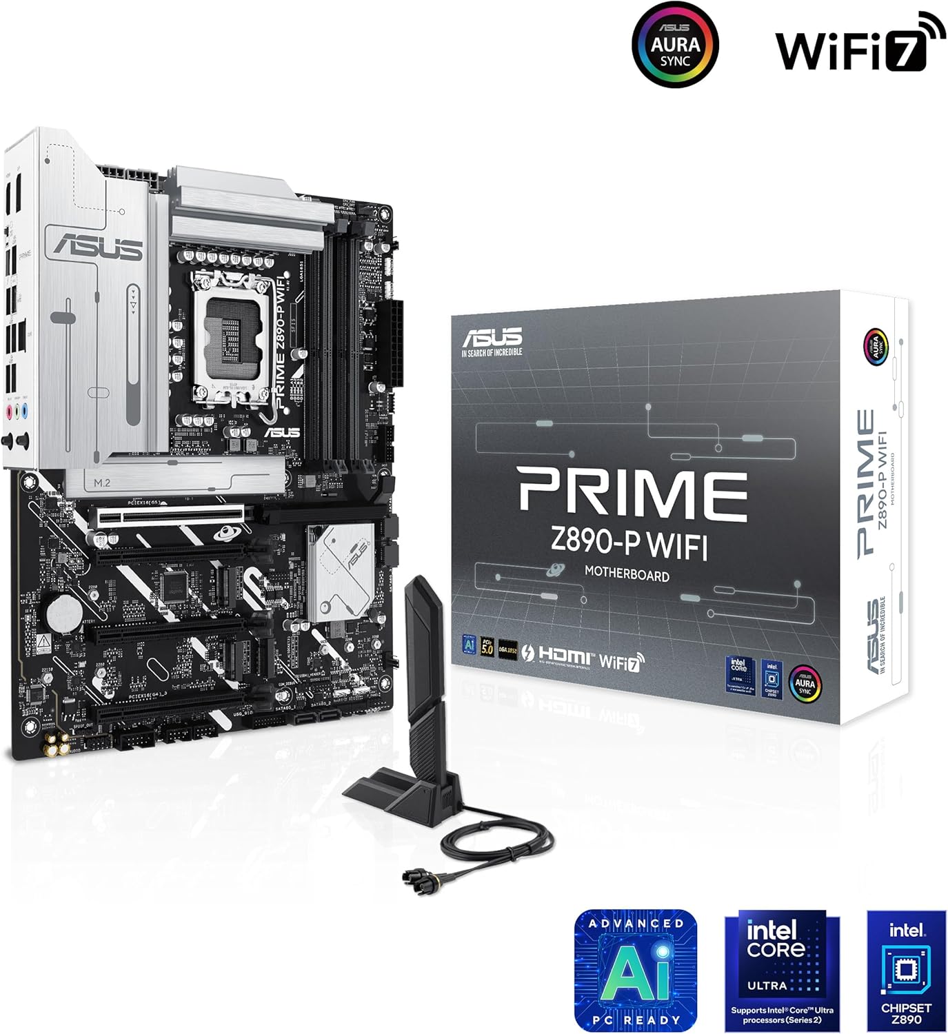 Motherboard ASUS Prime Z890-P WIFI LGA1851 ATX Intel Z890 DDR5 Wi-Fi 7 Bluetooth 2.5Gb LAN USB4 - Imagem 2