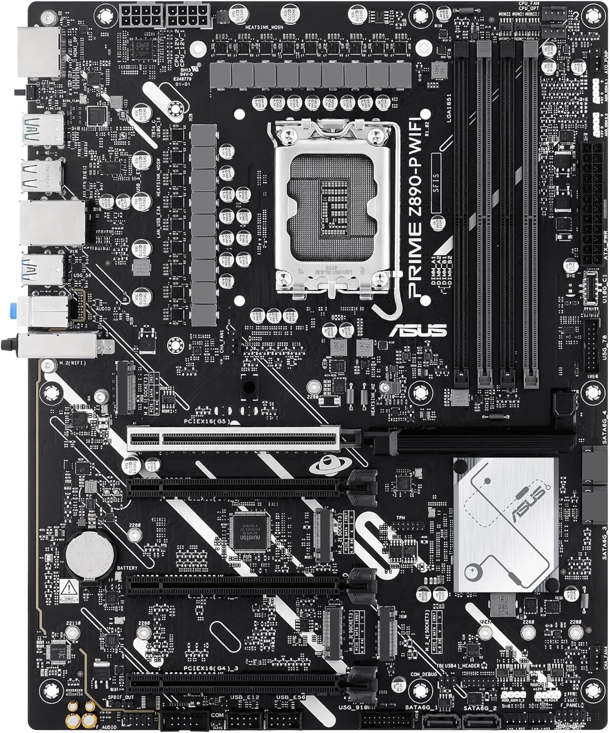 Motherboard ASUS Prime Z890-P WIFI LGA1851 ATX Intel Z890 DDR5 Wi-Fi 7 Bluetooth 2.5Gb LAN USB4 - Imagem 9