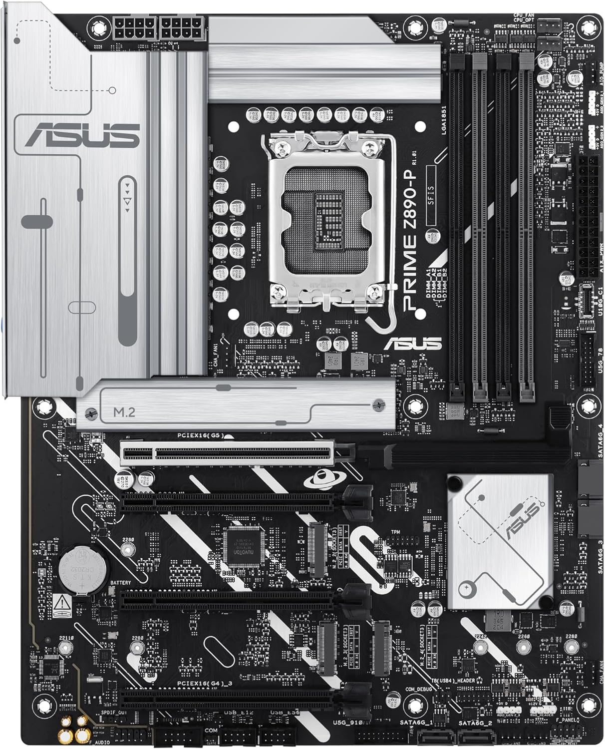 Motherboard ASUS Prime Z890-P Socket LGA1851 Chipset Z890 DDR5 ATX 2.5Gb LAN USB-C 3.2 Gen 2x2 - Imagem 8