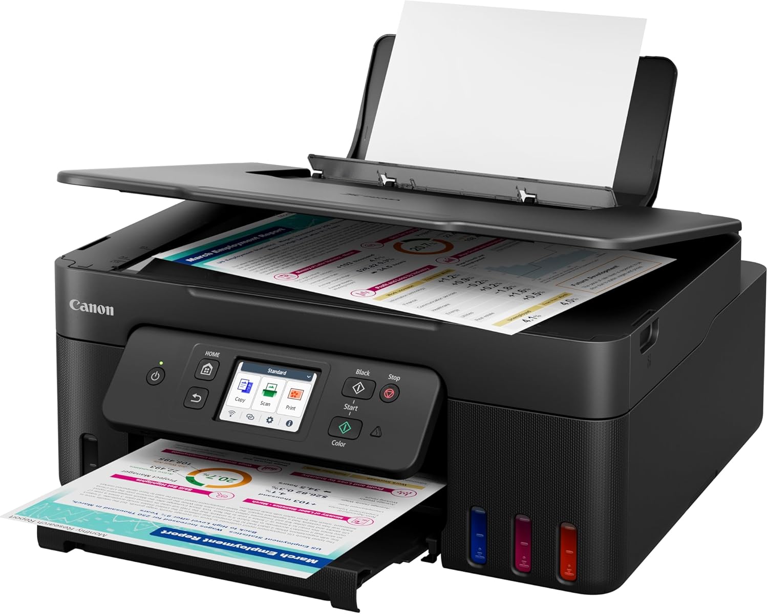 Canon PIXMA G3590 MegaTank - Impressora multi-funções - a cores - jacto de tinta - recarregável - Legal (216 x 356 mm)/A4 (210 x 297 mm) (original) - A4/Legal (media) - até 11 ipm (impressão) - 100 folhas - USB 2.0, Wi-Fi(ac) - Imagem 5