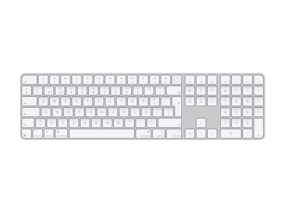 Teclado Apple Magic Keyboard Touch ID Numérico Sem Fios PT Branco