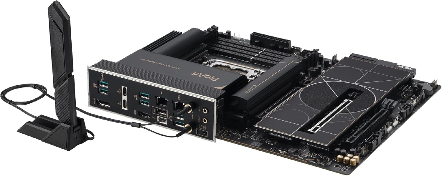 ASUS ProArt Z890-CREATOR WIFI - Placa-mãe - ATX - tomada LGA1851 - Z890 Chipset - USB4, USB 3.2 Gen 2, USB-C 3.2 Gen 2x2, USB 3.2 Gen 1 - 10 Gigabit LAN, 2.5 Gigabit LAN, Bluetooth, Wi-Fi 7 - gráfico integrado (necessário CPU) - HD Audio (8-canais) - Imagem 15