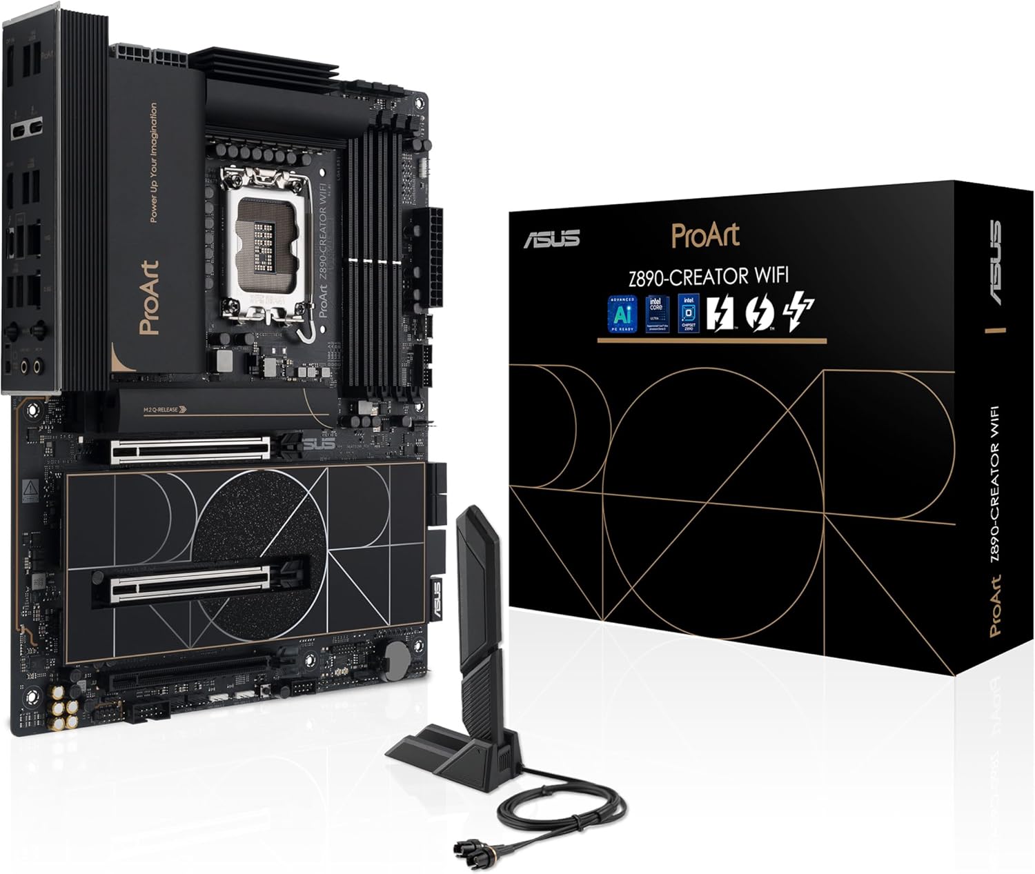 ASUS ProArt Z890-CREATOR WIFI - Placa-mãe - ATX - tomada LGA1851 - Z890 Chipset - USB4, USB 3.2 Gen 2, USB-C 3.2 Gen 2x2, USB 3.2 Gen 1 - 10 Gigabit LAN, 2.5 Gigabit LAN, Bluetooth, Wi-Fi 7 - gráfico integrado (necessário CPU) - HD Audio (8-canais) - Imagem 9
