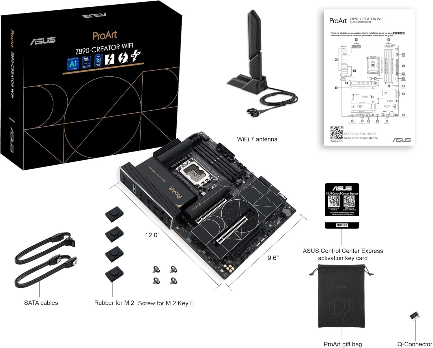 ASUS ProArt Z890-CREATOR WIFI - Placa-mãe - ATX - tomada LGA1851 - Z890 Chipset - USB4, USB 3.2 Gen 2, USB-C 3.2 Gen 2x2, USB 3.2 Gen 1 - 10 Gigabit LAN, 2.5 Gigabit LAN, Bluetooth, Wi-Fi 7 - gráfico integrado (necessário CPU) - HD Audio (8-canais) - Imagem 16