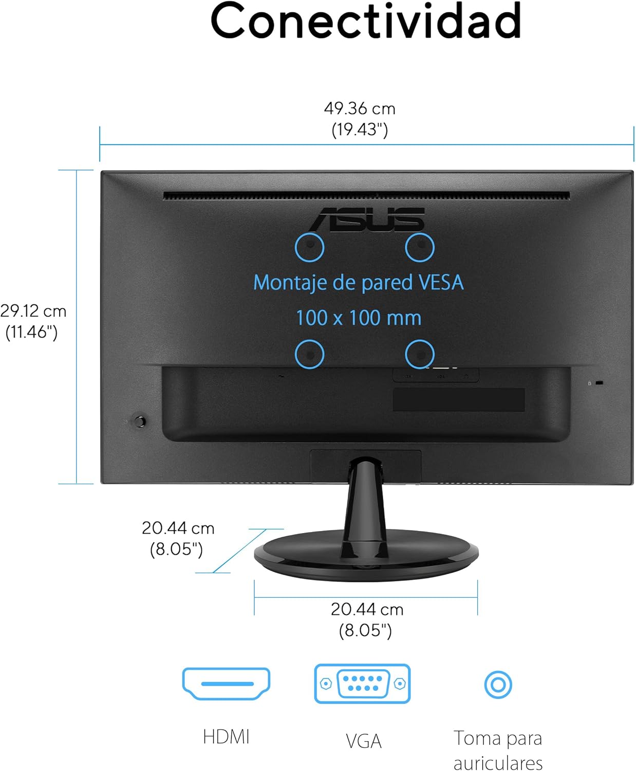 Monitor Gaming ASUS VP229HF 21.45" Full HD IPS 100Hz 1ms HDMI VGA Preto - Imagem 7