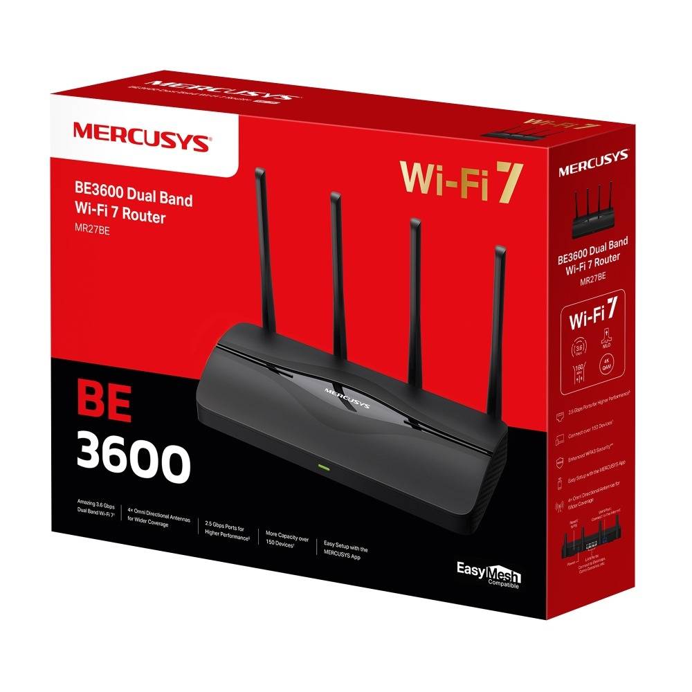 Router TP-LINK Mercusys MR27BE V1 BE3600 Wi-Fi 7 Dual-Band 3600Mbps com Portas 2.5GbE e 1GbE Desktop - Imagem 10