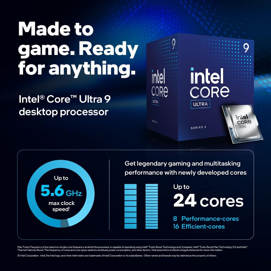 Processador Intel Core Ultra 9 285 2.5GHz 24 Núcleos 24 Threads 36MB Cache Socket LGA1851 Box - Imagem 2