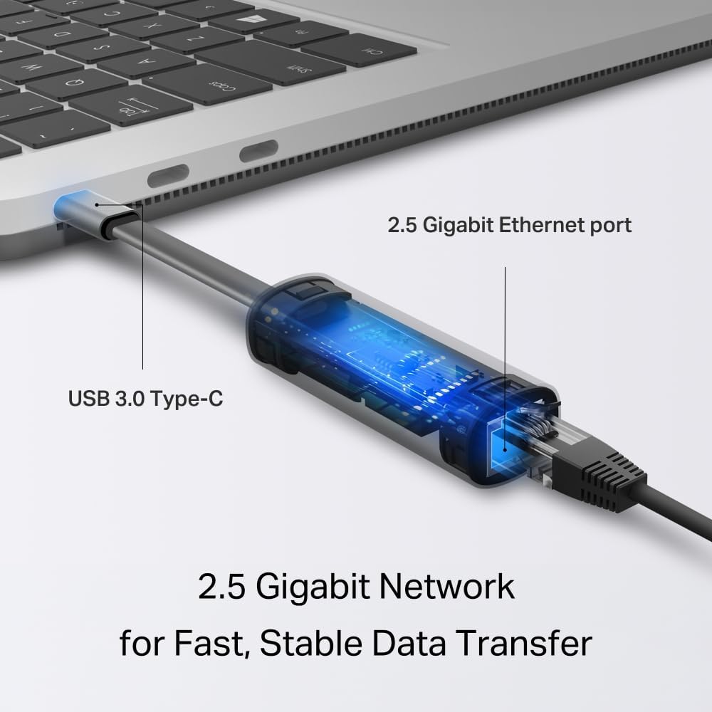 Adaptador de Rede TP-Link UE302C V1 USB-C 3.0 para 2.5 Gigabit Ethernet RJ-45 - Imagem 4