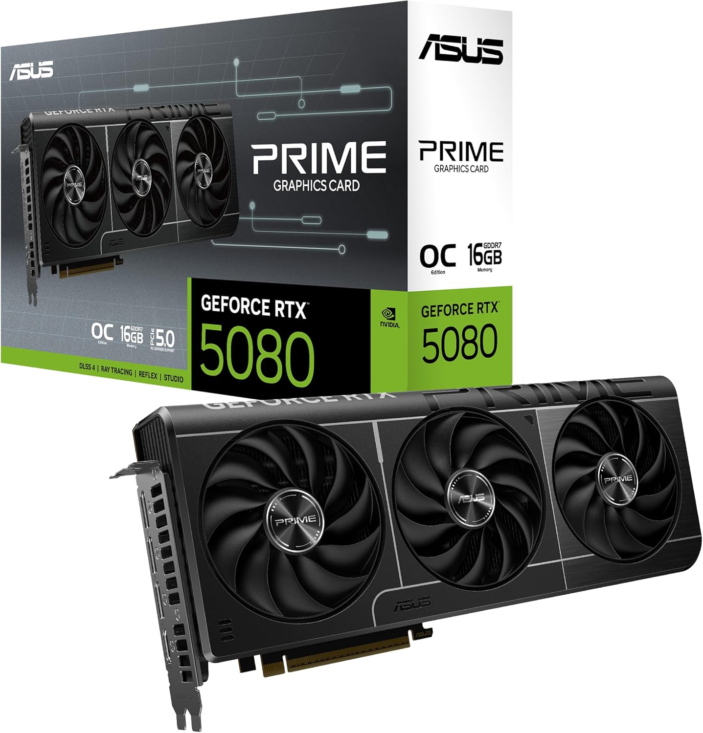 Placa Gráfica ASUS PRIME GeForce RTX 5080 OC Edition 16GB GDDR7 PCI Express 5.0 - Imagem 1