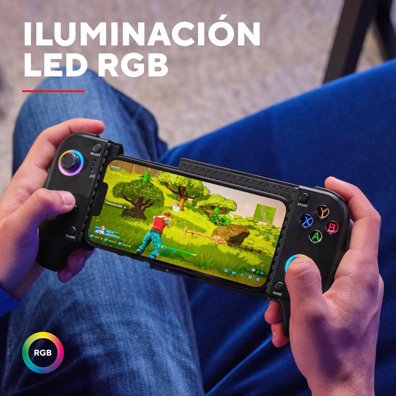 Comando de Jogos Trust GXT 735 Mylox Sem Fios Bluetooth Vibração Iluminação RGB Recarregável Preto Android iOS - Imagem 8