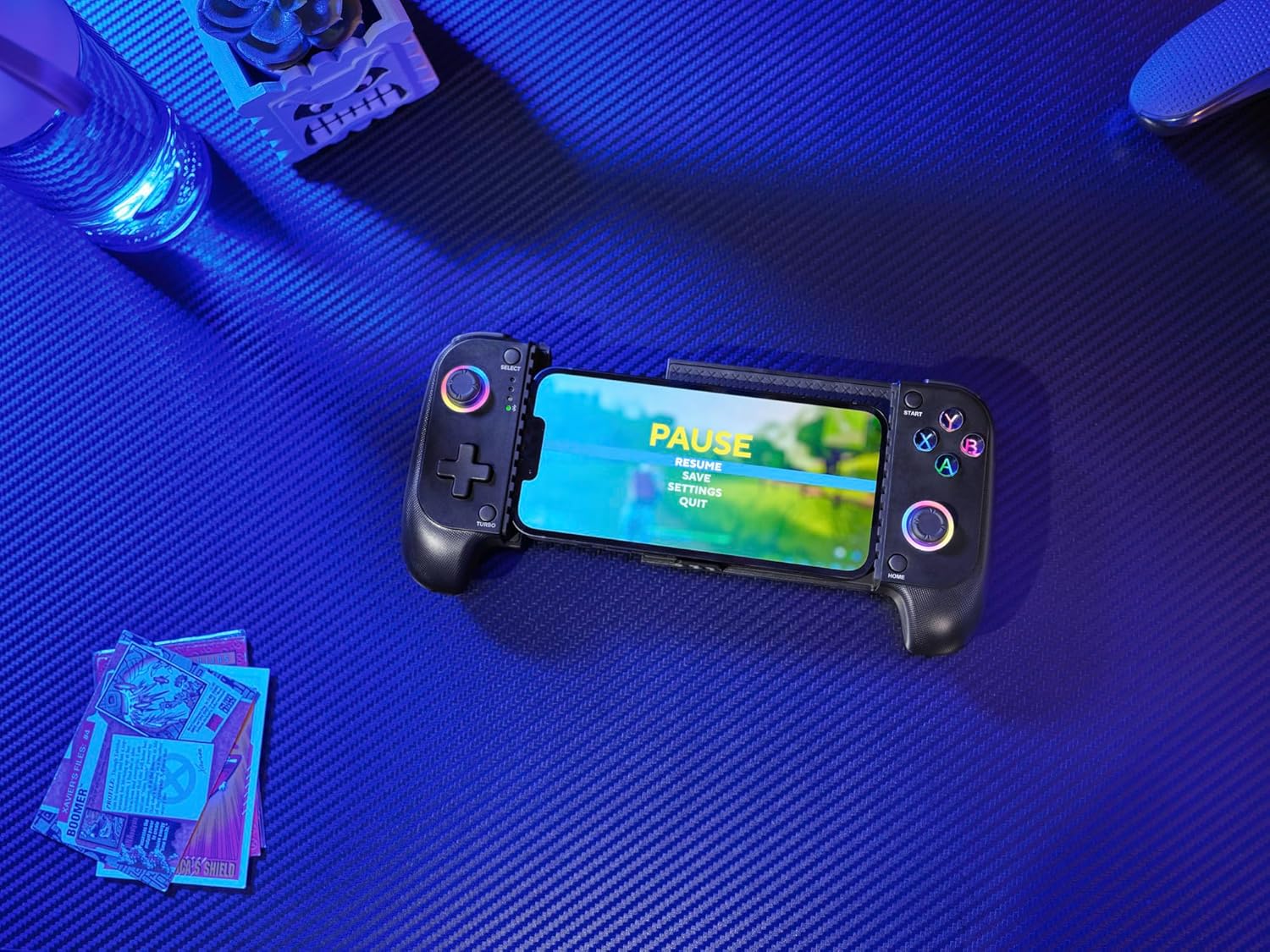 Comando de Jogos Trust GXT 735 Mylox Sem Fios Bluetooth Vibração Iluminação RGB Recarregável Preto Android iOS - Imagem 9