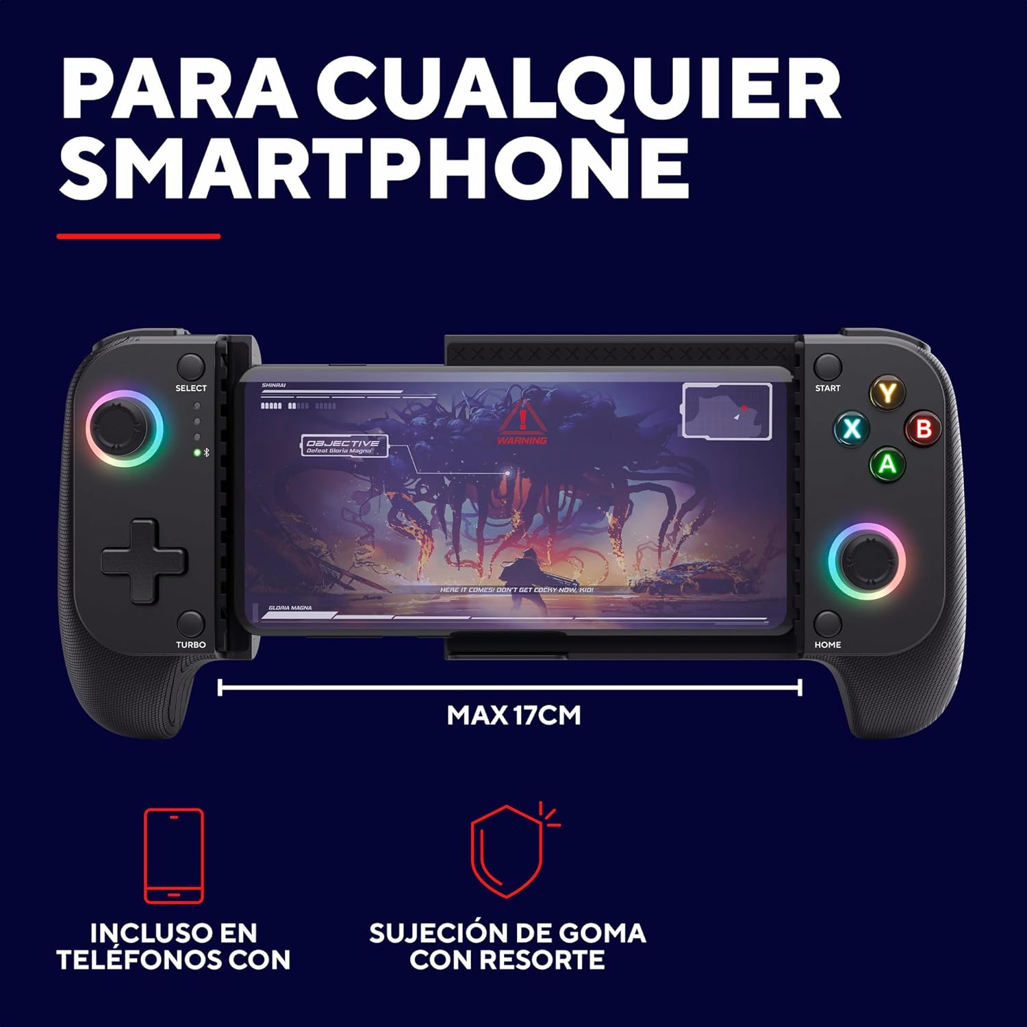 Comando de Jogos Trust GXT 735 Mylox Sem Fios Bluetooth Vibração Iluminação RGB Recarregável Preto Android iOS - Imagem 5