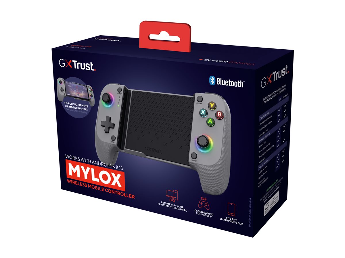 Comando de Jogos Trust GXT 735G Mylox Sem Fios Bluetooth RGB Vibração Android iOS Cinza - Imagem 2