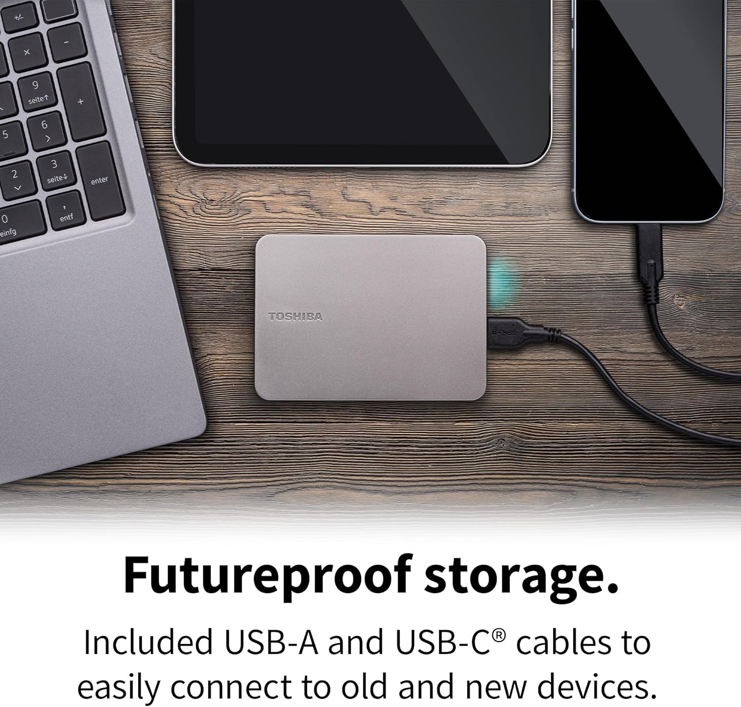 Disco Rígido Externo Portátil Toshiba Canvio Flex 4TB 2.5" USB 3.2 Gen 1 Prateado Quente - Imagem 4