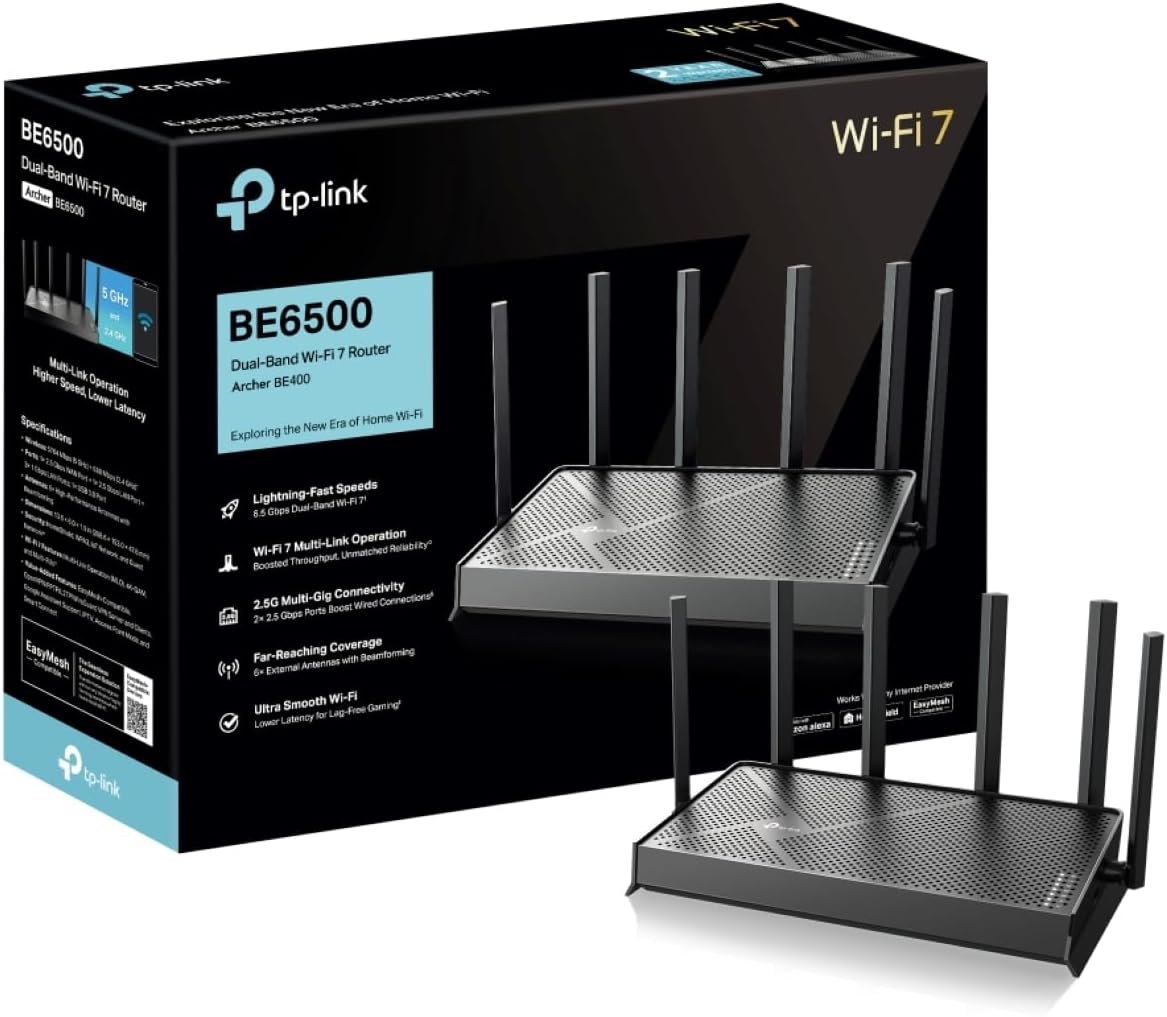 Router TP-Link BE6500 Wi-Fi 7 Dual-Band 6.5Gbps 6 Antenas CPU Quad-Core 2.0GHz Porta WAN 2.5Gbps - Imagem 10