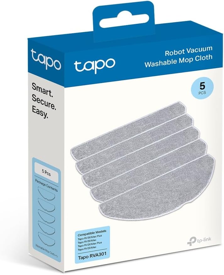 Panos de Limpeza TP-Link Tapo RVA301 para Robot Aspirador RV10 e RV30 Laváveis Pack 5 Unidades - Imagem 4