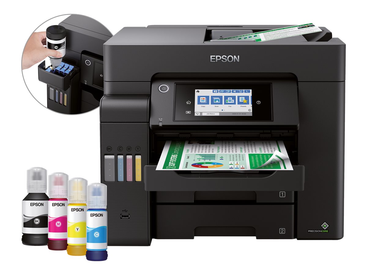 Impressora Multifunções Epson EcoTank ET-5855 Jacto Tinta A4 Preto - Imagem 6