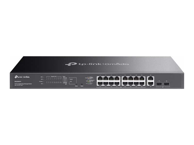 Switch Administrável TP-Link Omada ES220GMP 16 Portas PoE+ 250W
