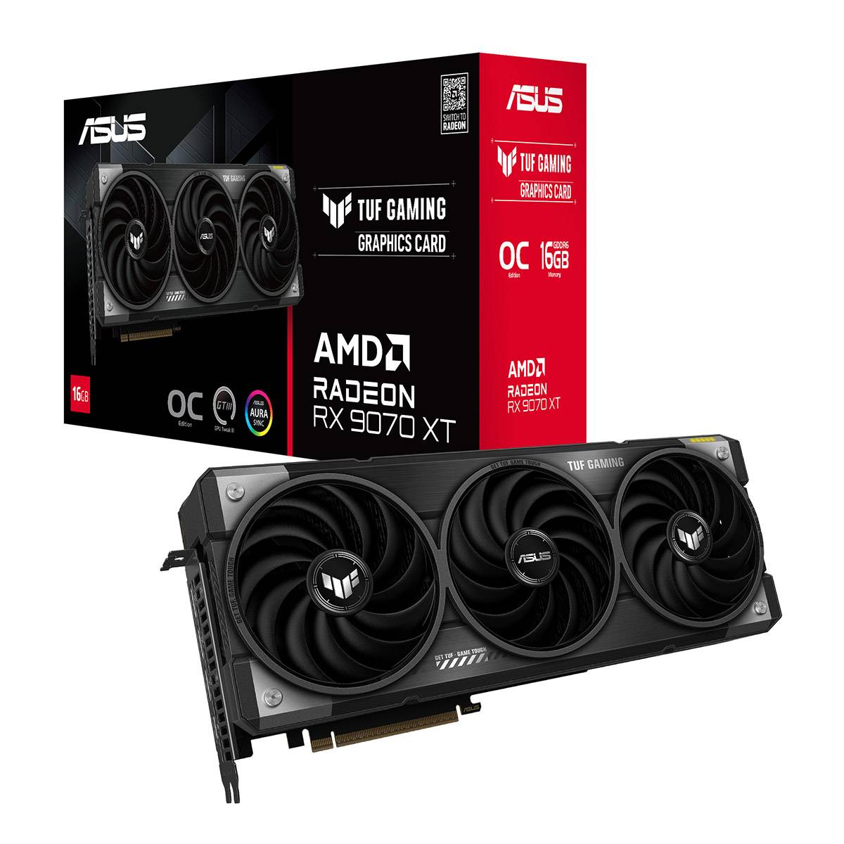 ASUS Prime Radeon RX 9070 XT OC Edition 16GB GDDR6 Graphics Card PCIe 5.0 HDMI 2.1 DisplayPort 2.1a - Imagem 1