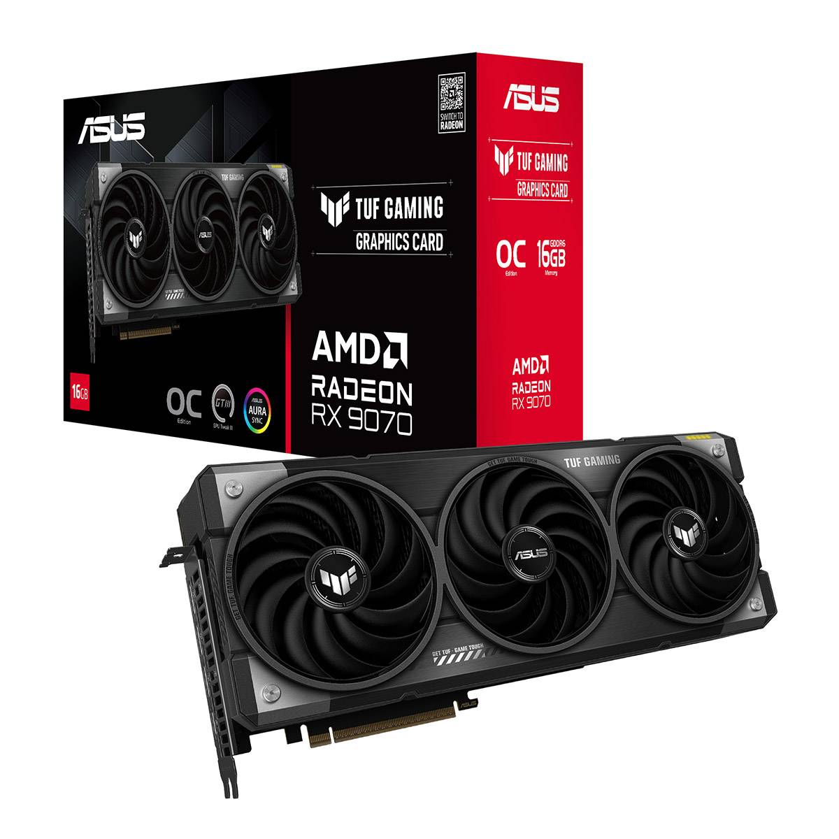 Placa Gráfica ASUS TUF Gaming Radeon RX 9070 OC Edition 16GB GDDR6 PCIe 5.0 HDMI 2.1 DisplayPort 2.1a - Imagem 1