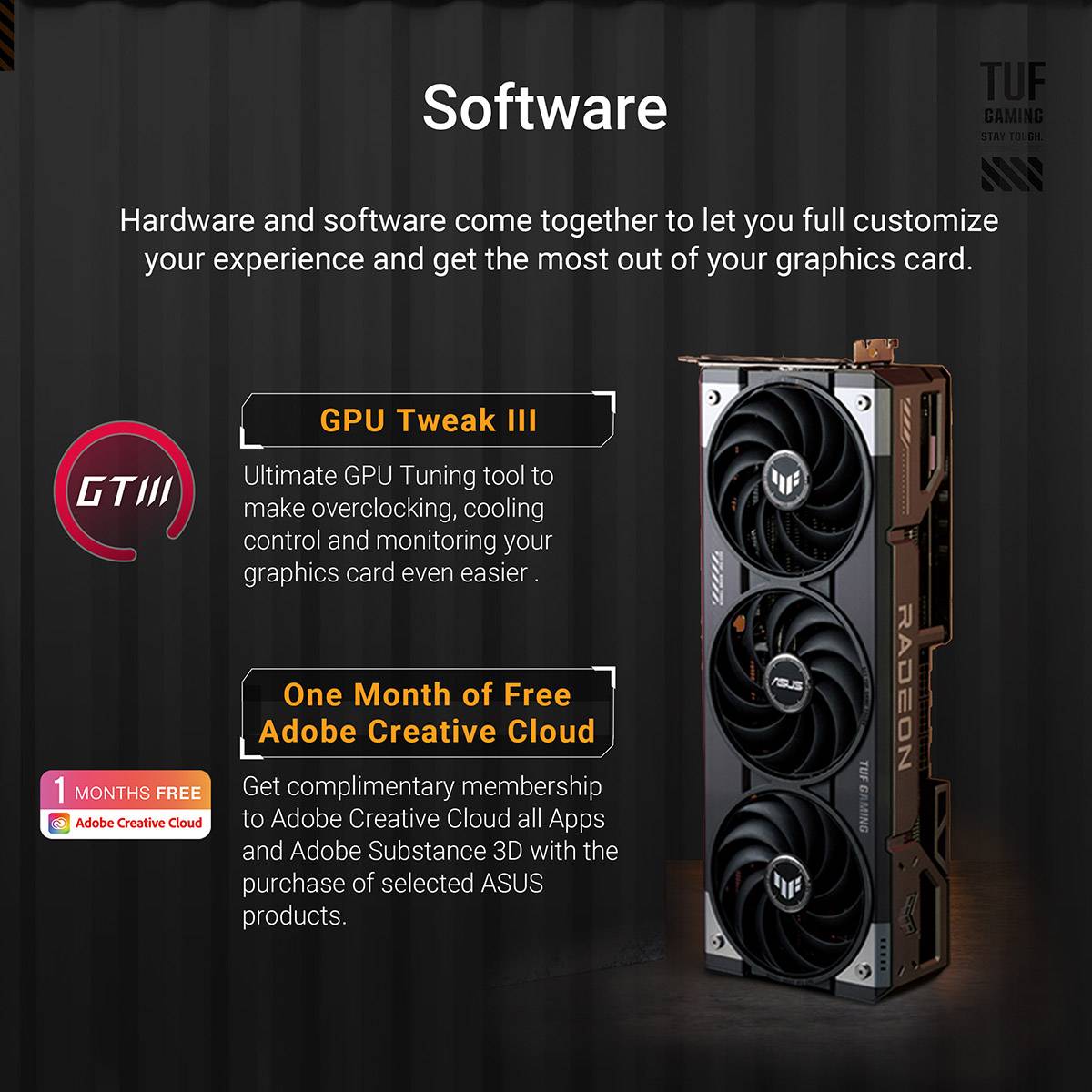 Placa Gráfica ASUS TUF Gaming Radeon RX 9070 OC Edition 16GB GDDR6 PCIe 5.0 HDMI 2.1 DisplayPort 2.1a - Imagem 6
