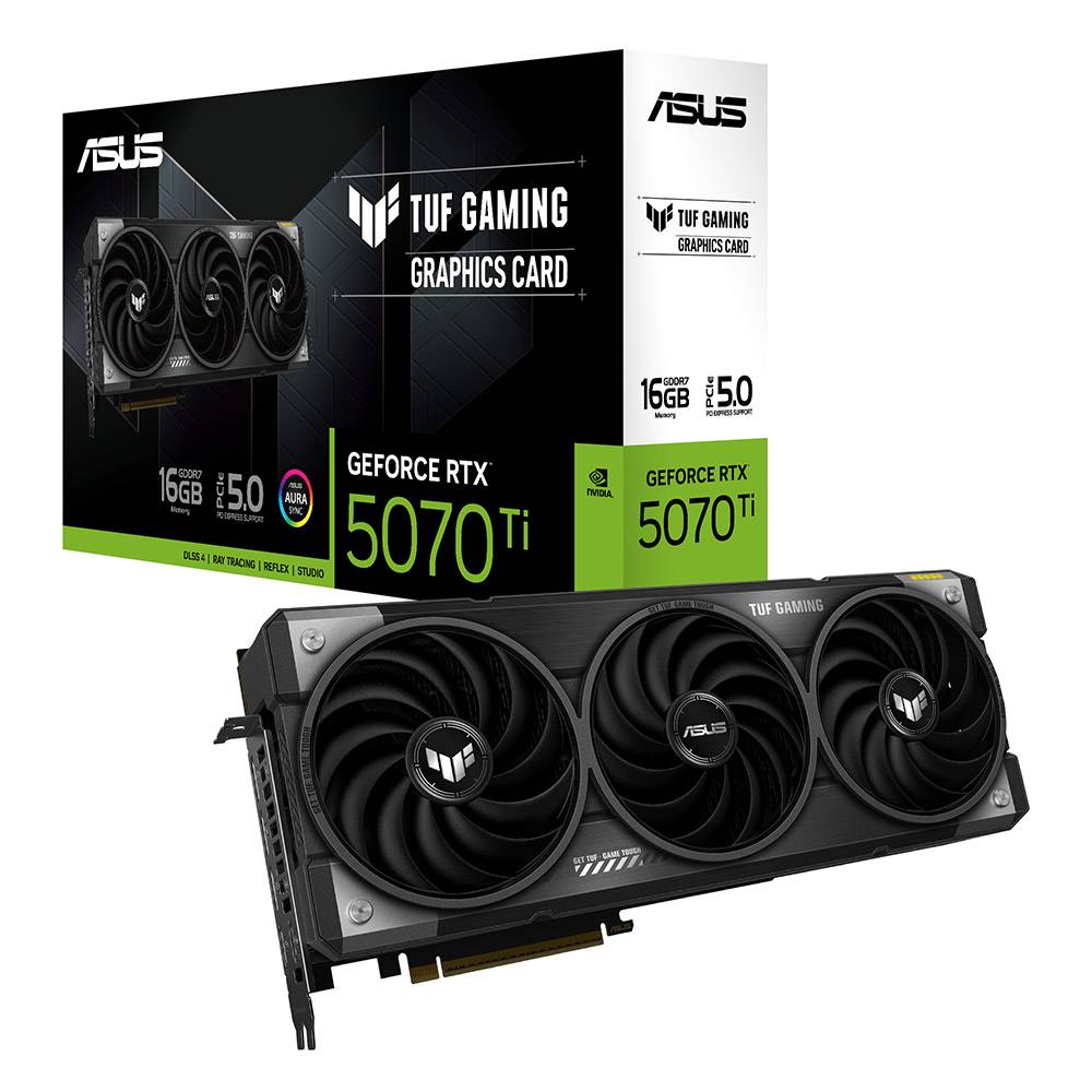 ASUS TUF Gaming GeForce RTX 5070 Ti 16GB GDDR7 Gaming Graphics Card PCIe 5.0 dual HDMI DP 2.1 - Imagem 1