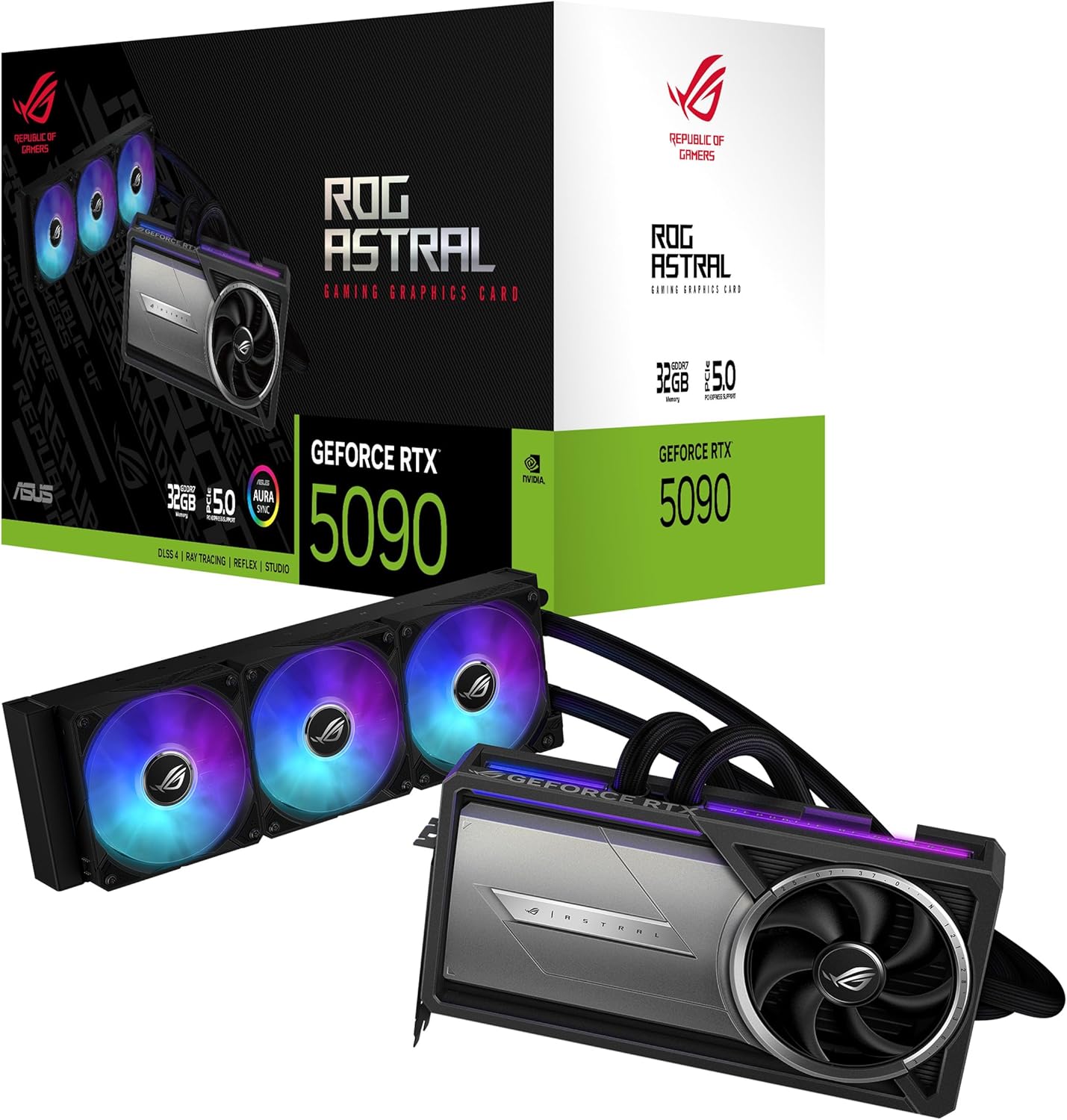 Placa Gráfica ASUS ROG Astral LC GeForce RTX 5090 32GB GDDR7 PCIe 5.0 2x HDMI 3x DisplayPort Preto - Imagem 1
